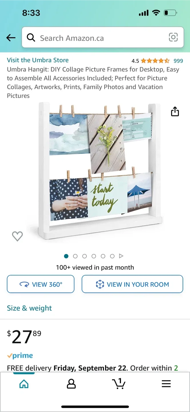 Umbra Hangit Desk Photo Display - New in Box