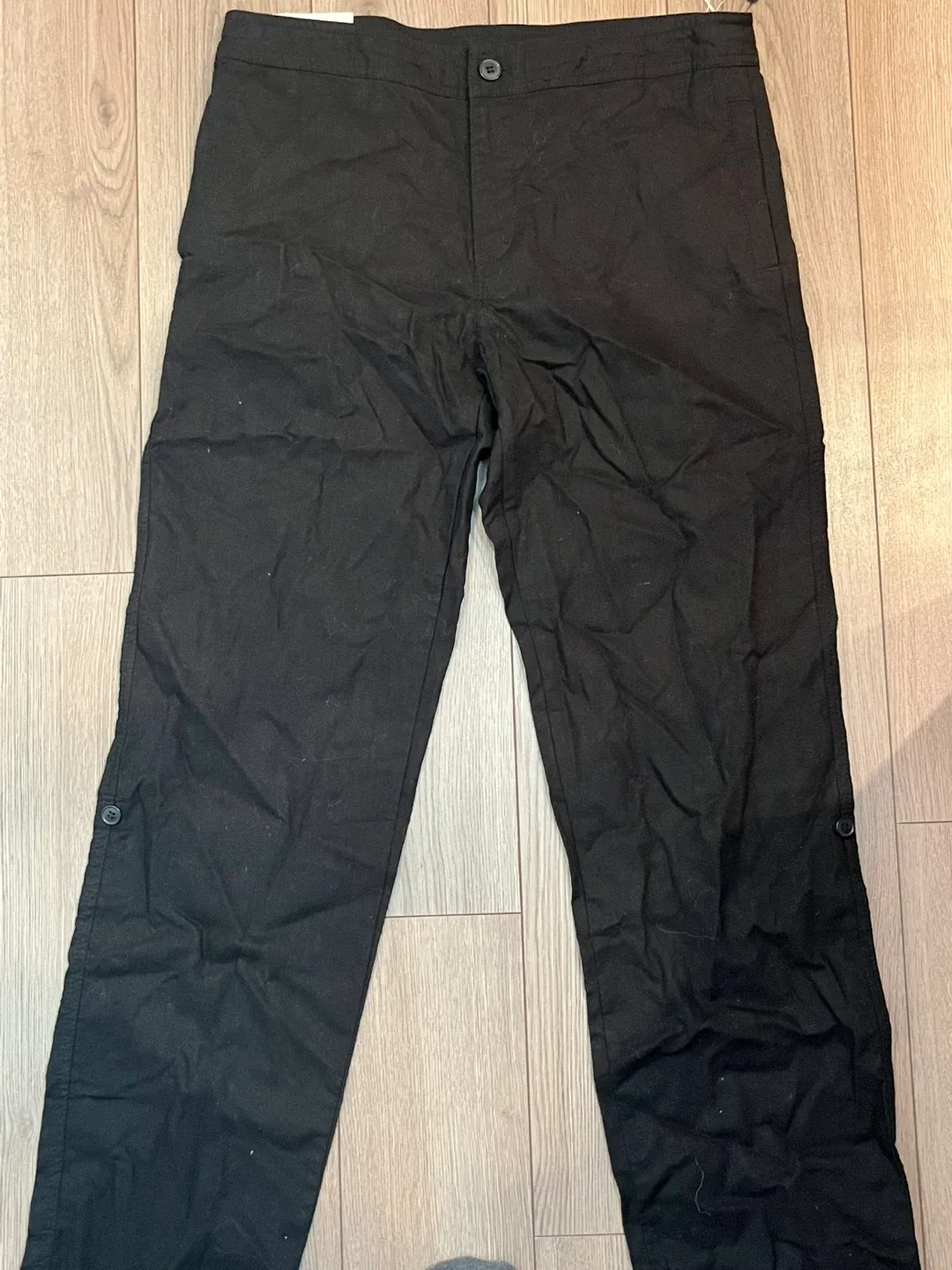 Uniqlo Women Linen Cotton Easy Trousers - Black, Size M