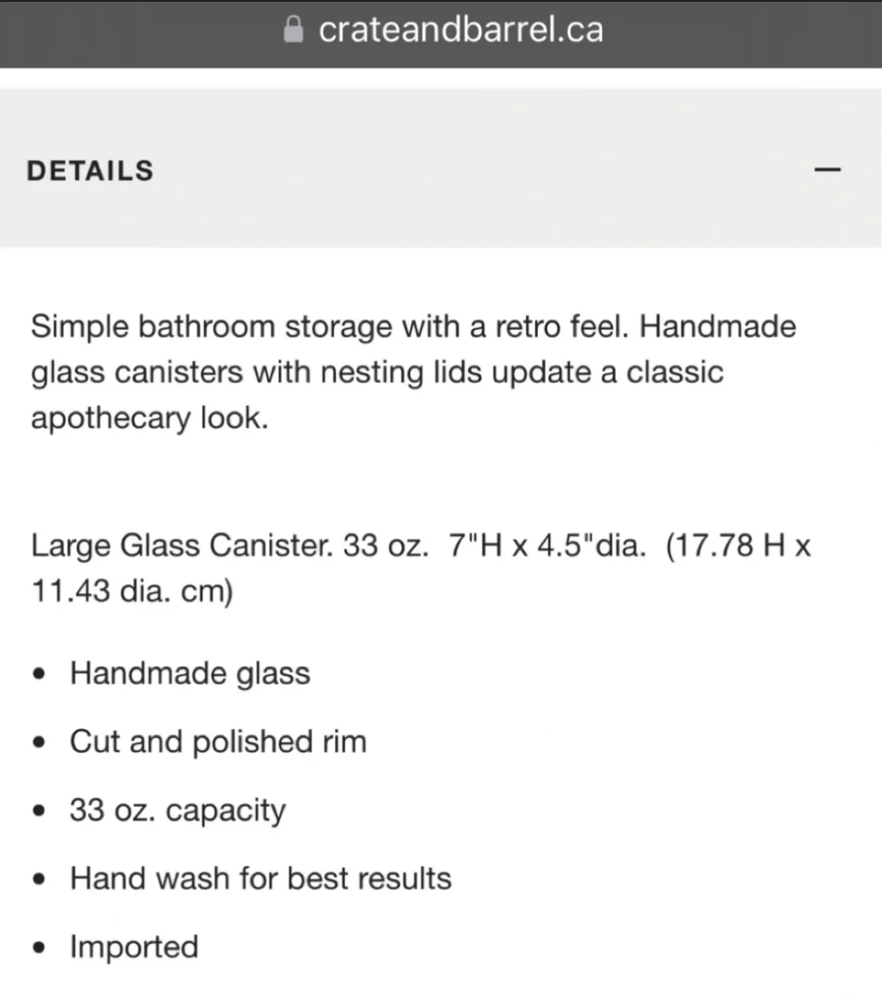 2 Crate & Barrel Glass Canisters with Lids image indicator(4)