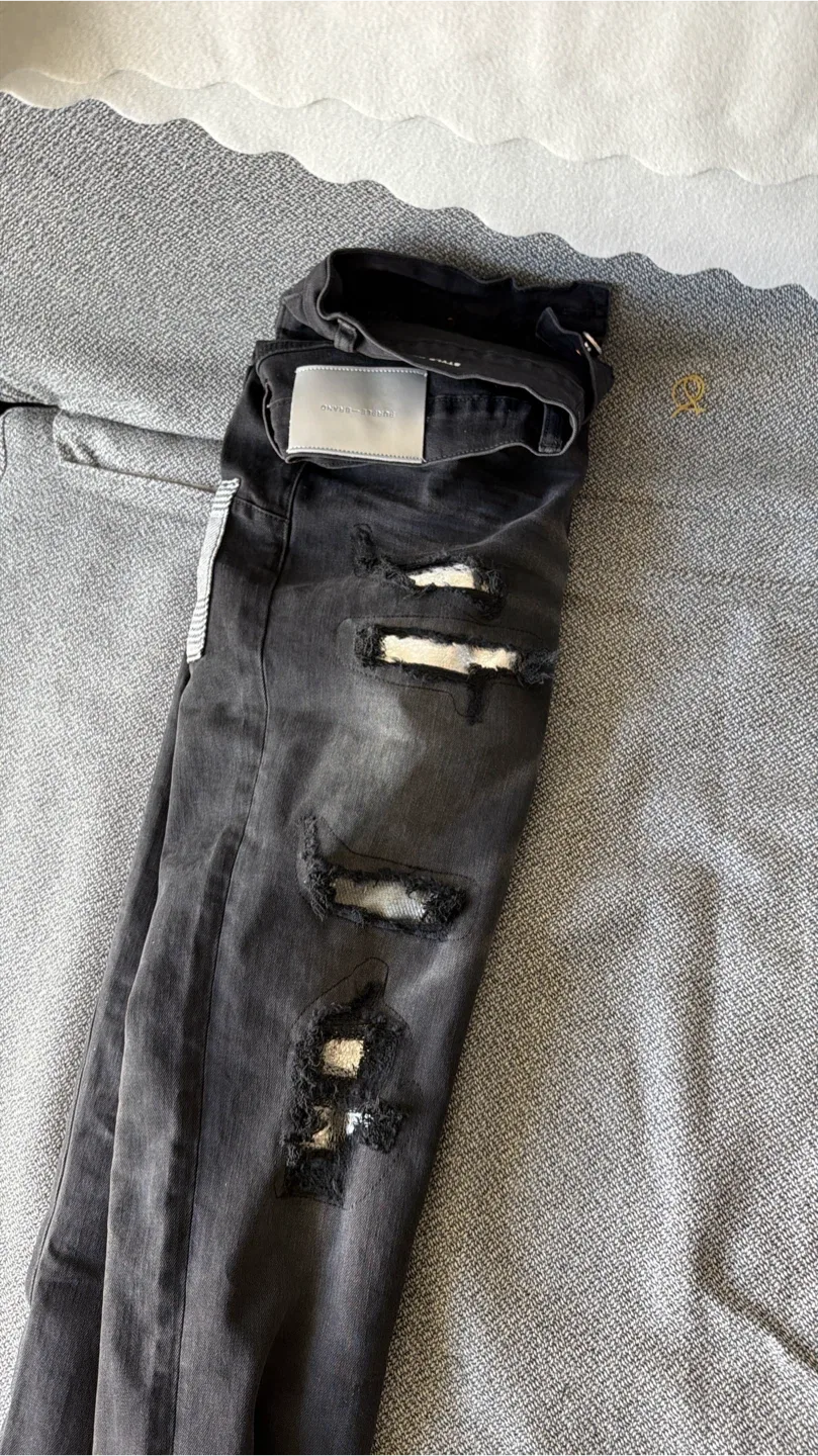 Purple Brand Distressed Black Denim Jeans image indicator(2)