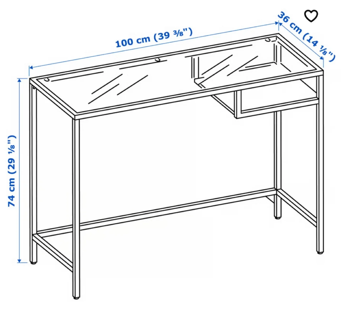 IKEA Vittsjö Desk with Glass Top image indicator(2)
