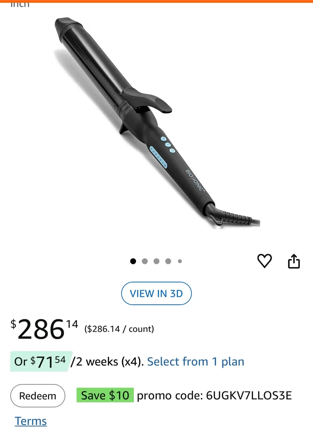 BIO IONIC 1.5" Pro Curling Iron - Long Barrel Styler image indicator(7)