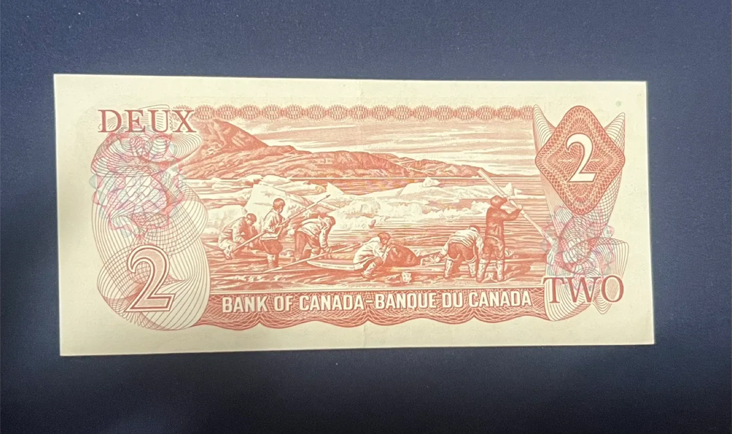 Vintage Rare 1974 Canadian Two Dollar Bill image indicator(2)