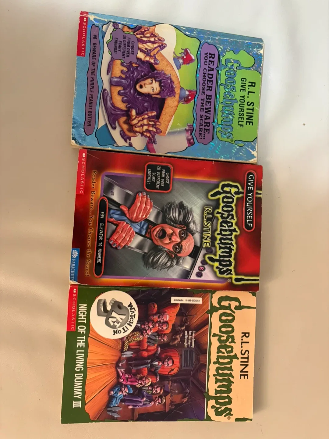 Goosebumps books - choose endings on 3 $15 for 3 VINTAGE