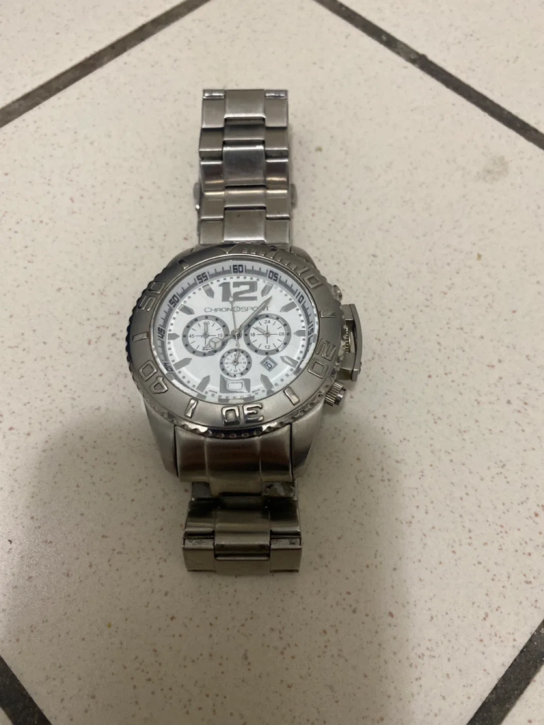 Chronosport Silver Chronograph Watch