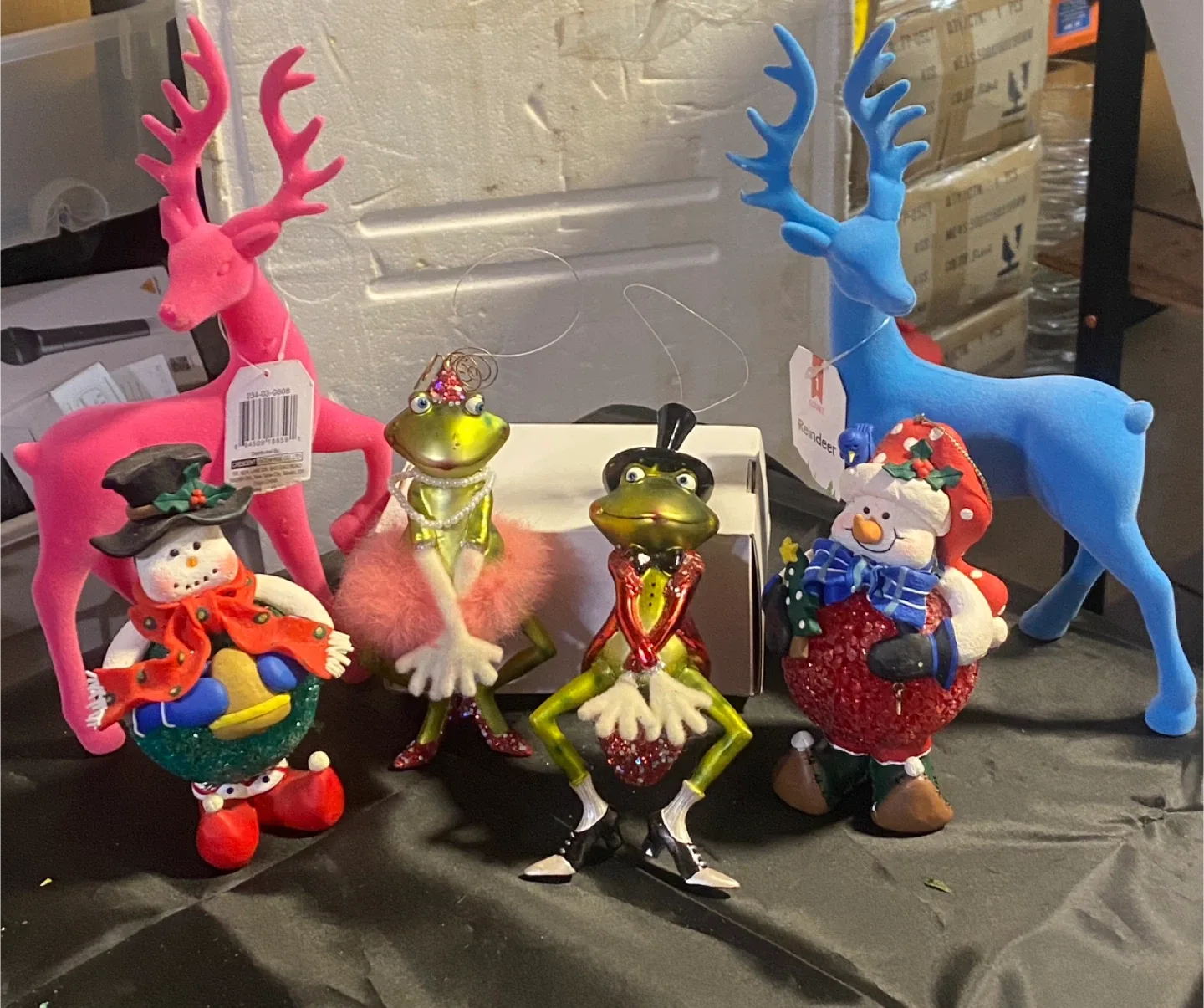Christmas Ornaments - Snowman, Frog, Reindeer