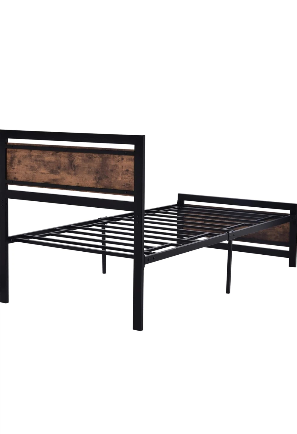 Twin Size Bed Frame - Metal & Wood - photo 5
