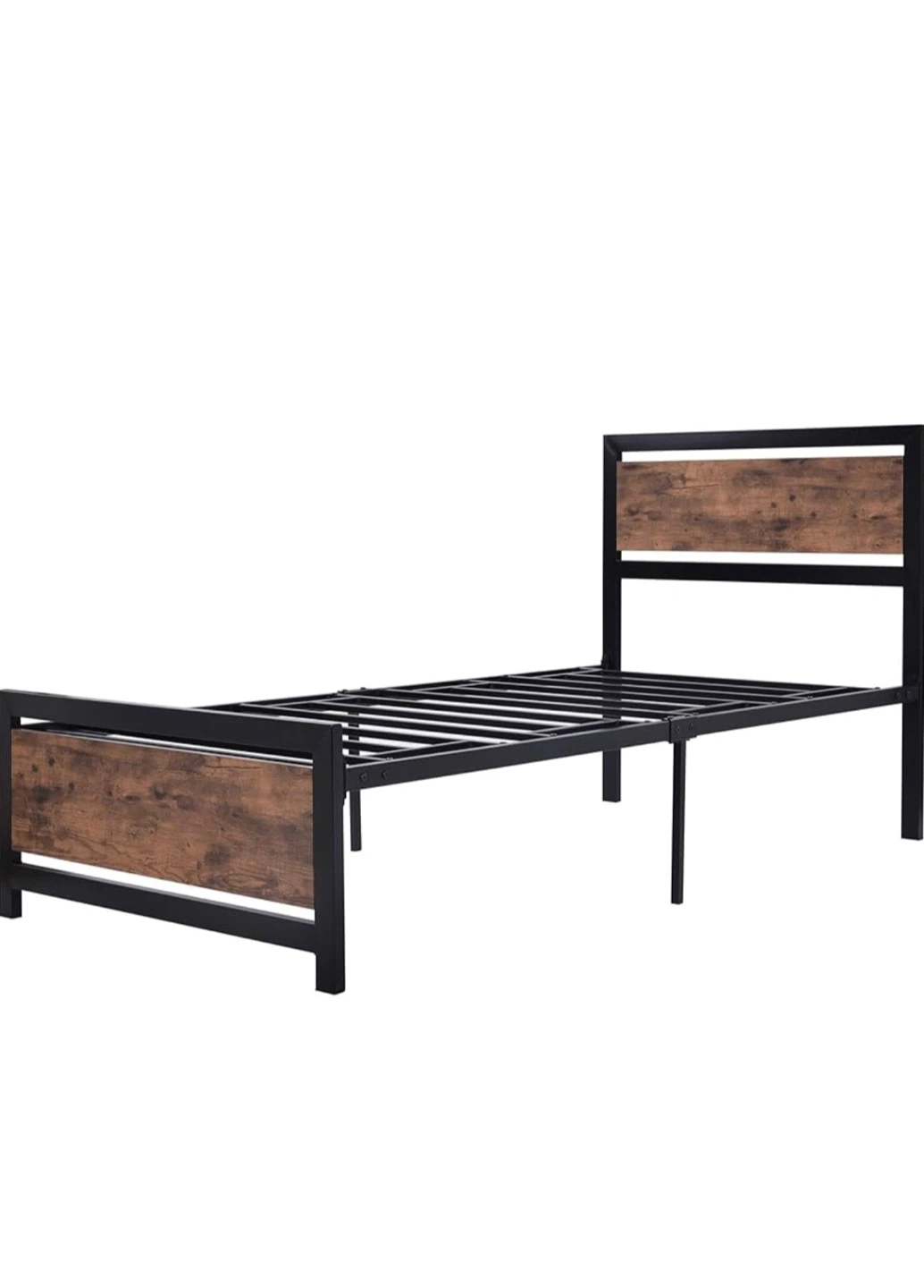 Twin Size Bed Frame - Metal & Wood - photo 4