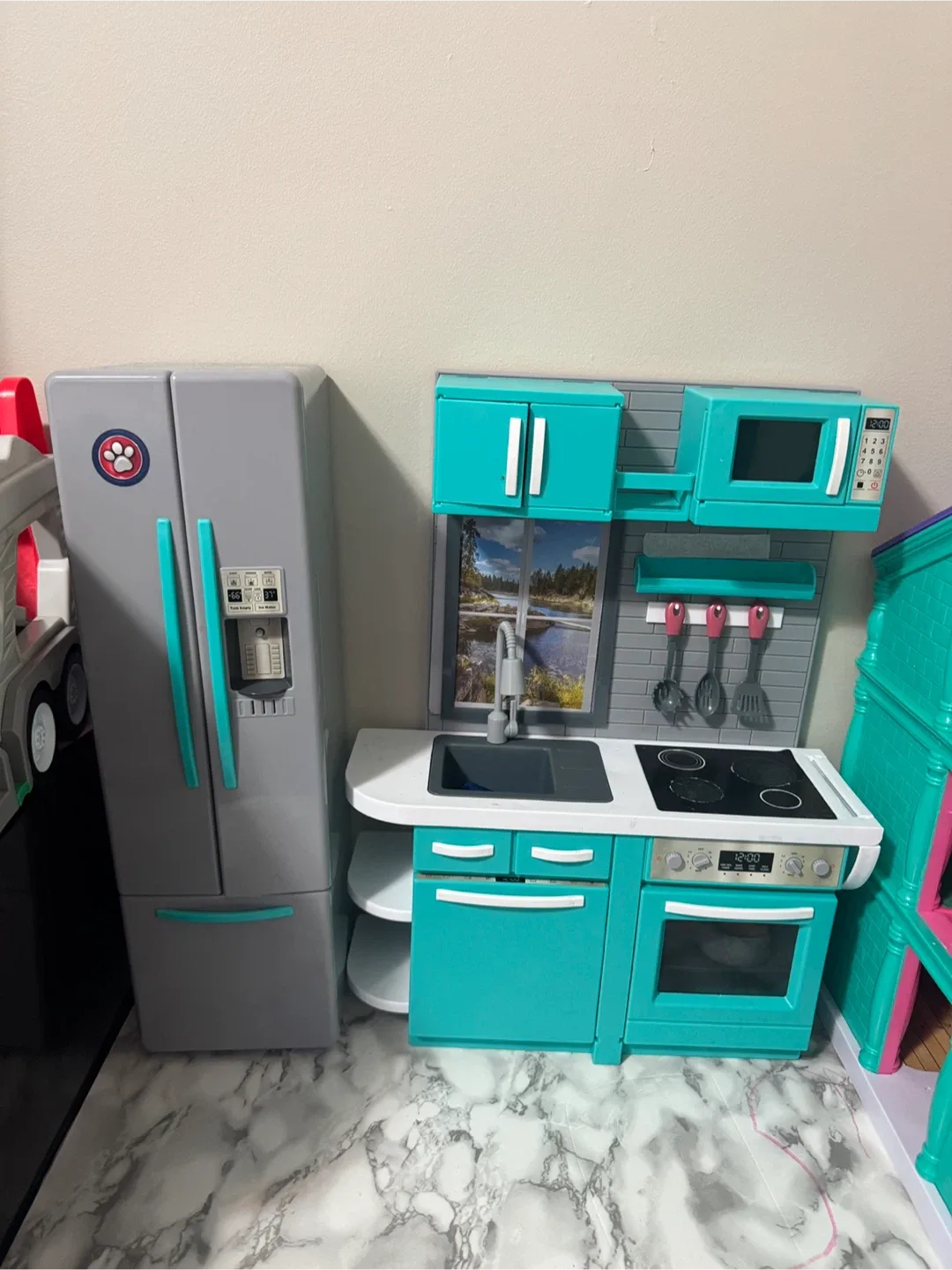 Toy Kitchen Set with Fridge
