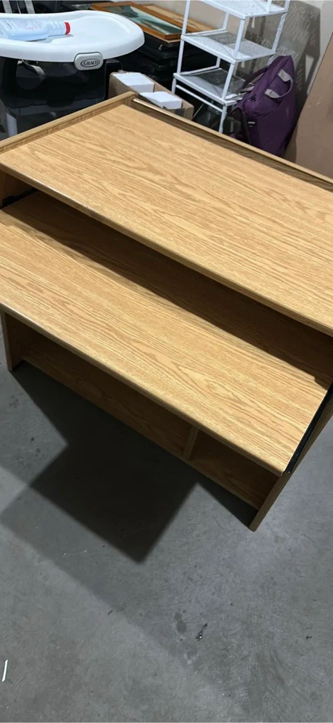 Wooden Desk with Shelves