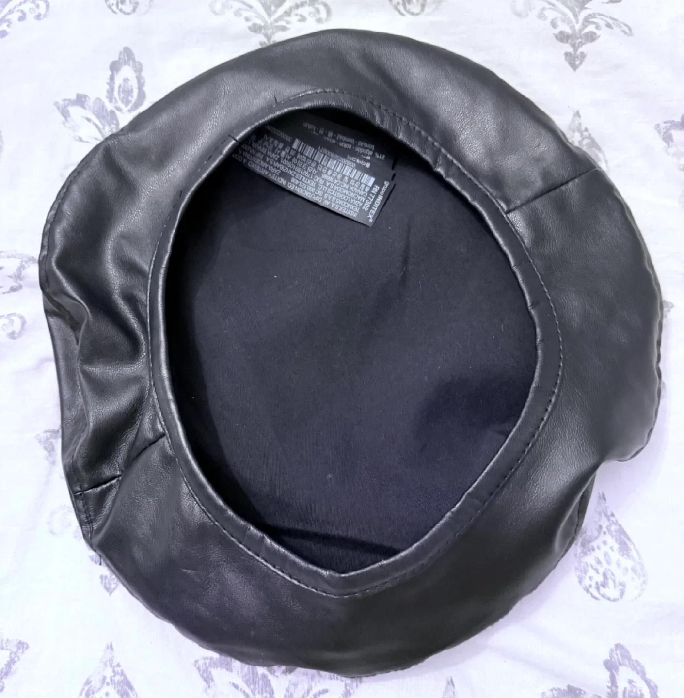 Zara Black Faux Leather Beret image indicator(6)
