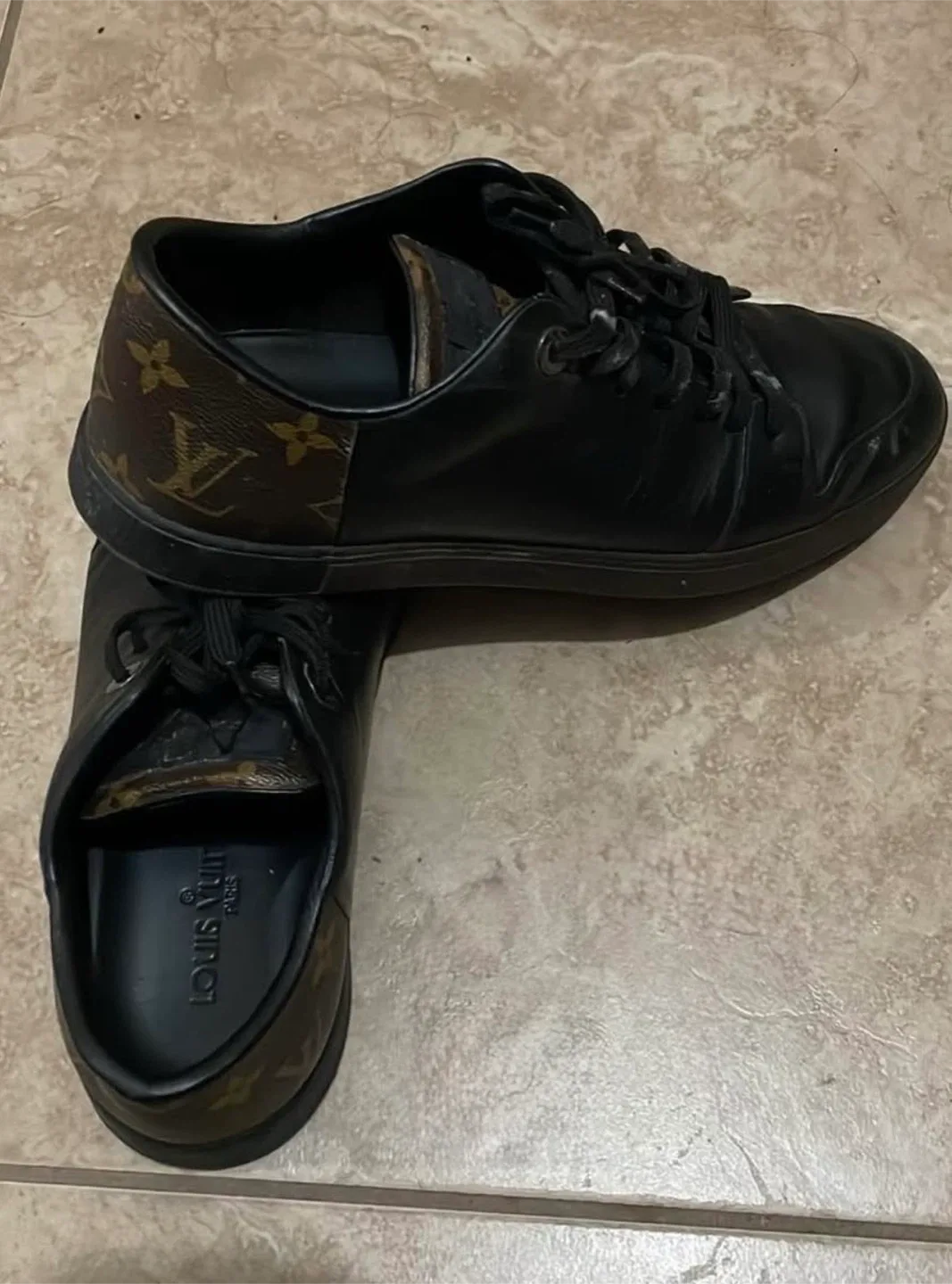 Louis Vuitton Black Leather Canvas