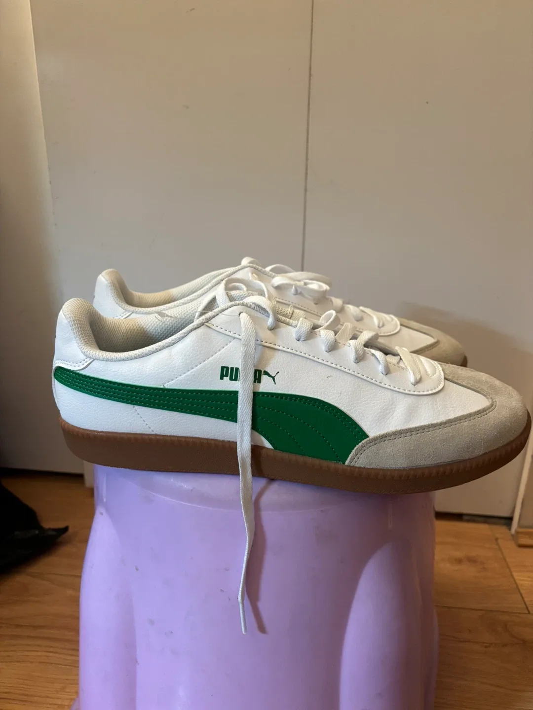Puma Roma Basic White/Green Shoes - Size 12 image indicator(4)