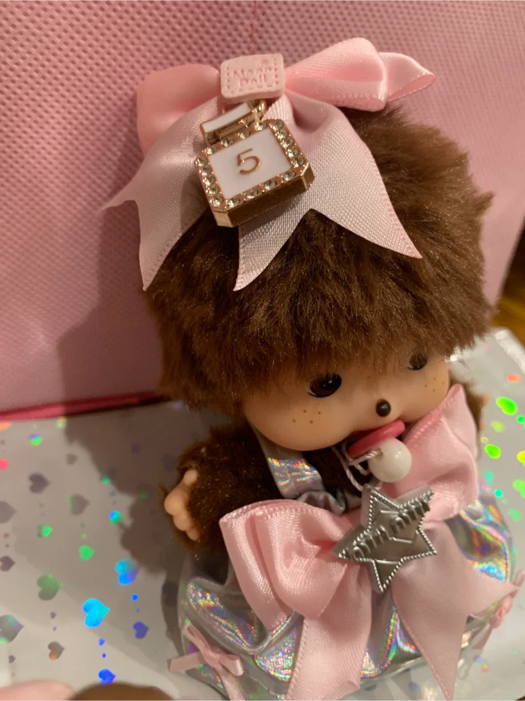 Monchhichi Doll in Pink Dress image indicator(3)