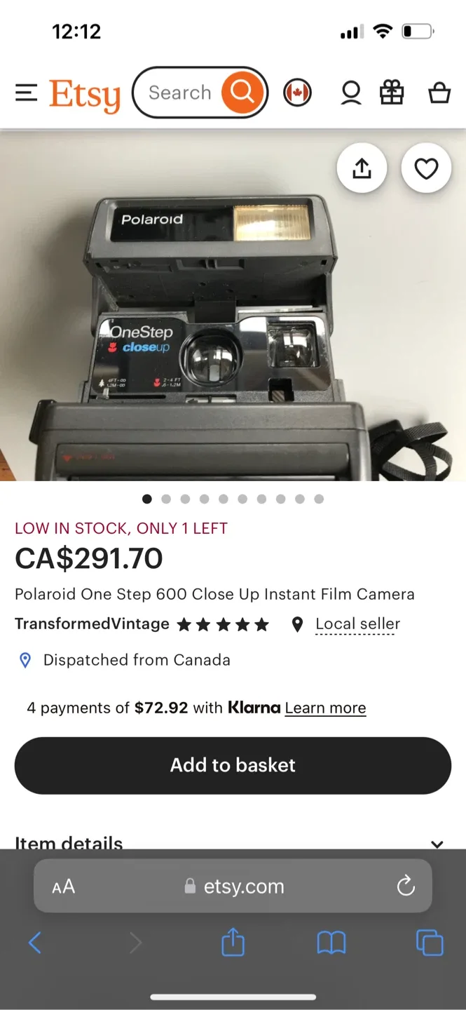 Polaroid One Step 600 Instant Film Camera + Optex Bag image indicator(4)