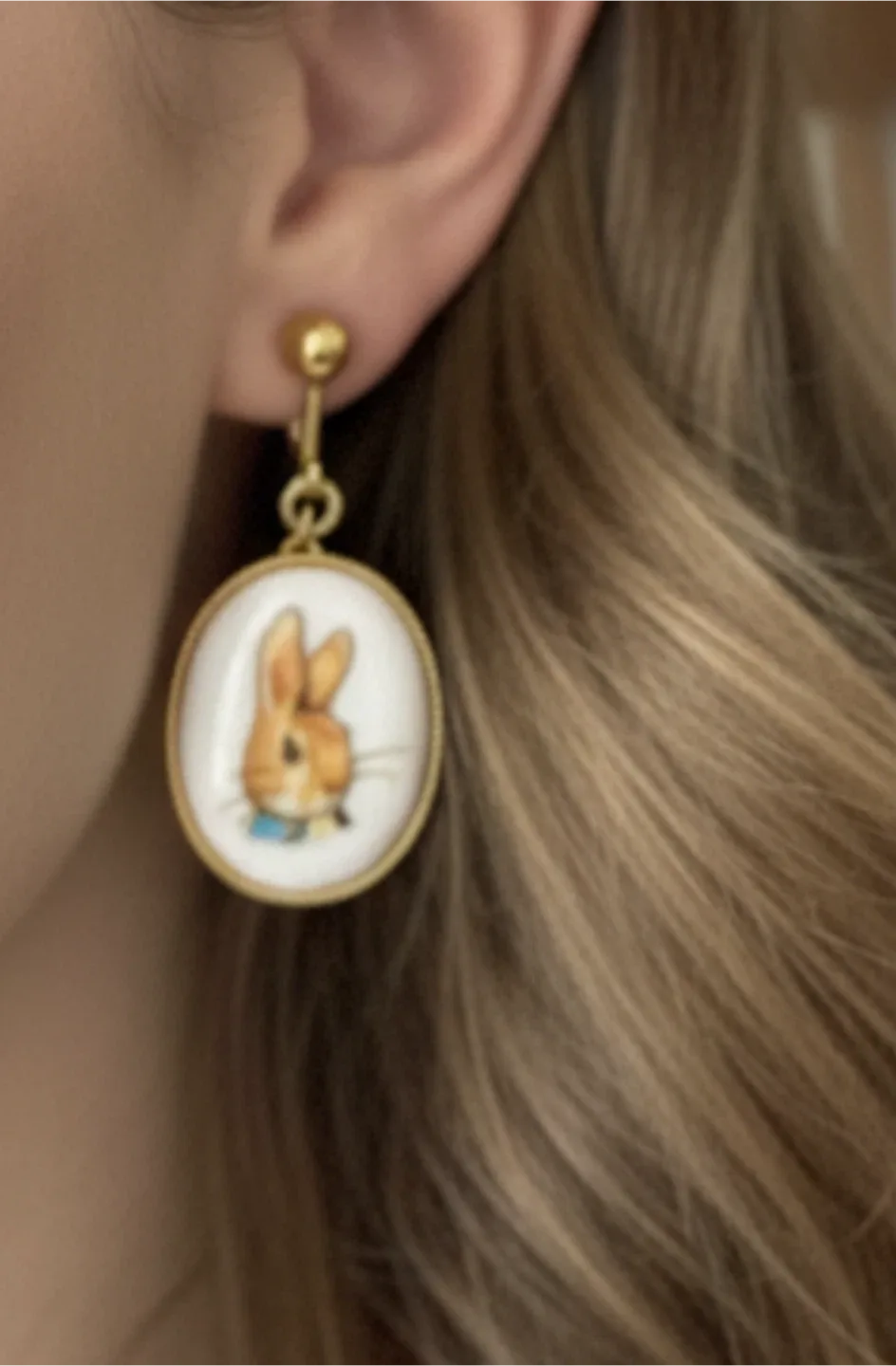 Vintage Clip-on Earrings with Rabbit Design image indicator(6)
