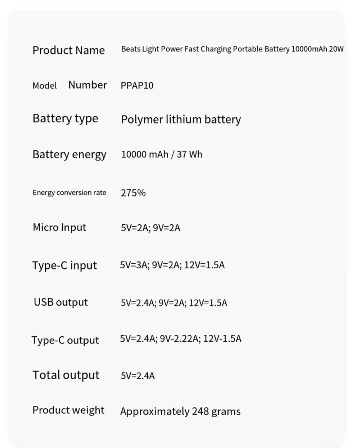 Baseus 20W 10000mAh Power Bank - Lilac Purple image indicator(6)