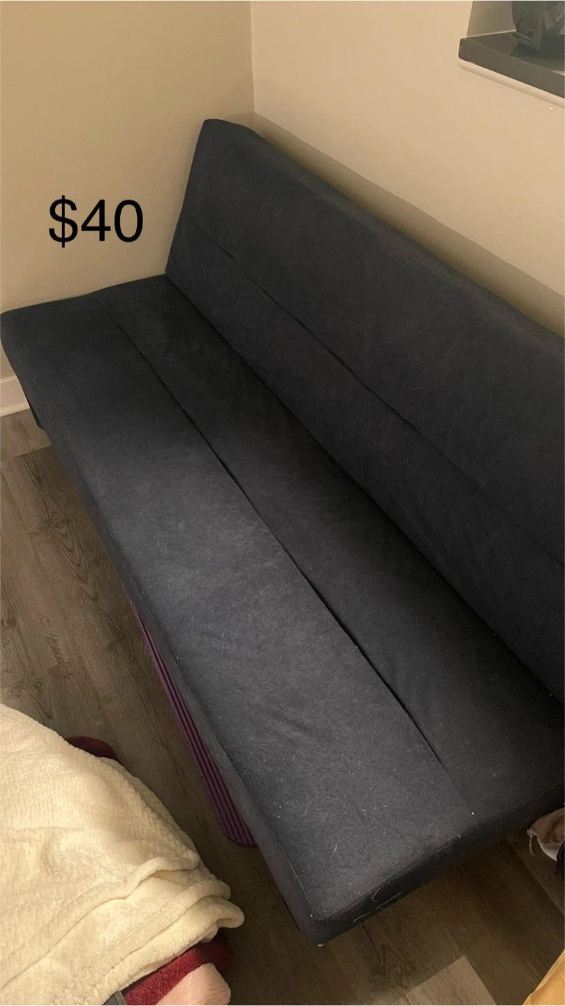Navy Blue Futon Sofa Bed - photo 2