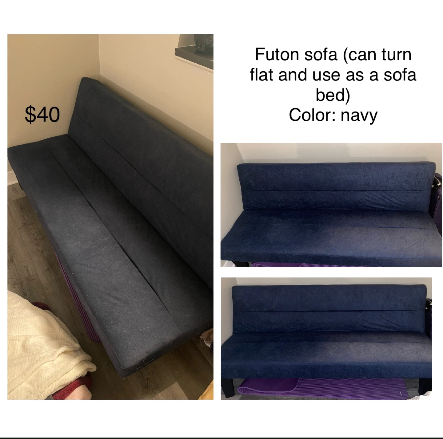 Navy Blue Futon Sofa Bed