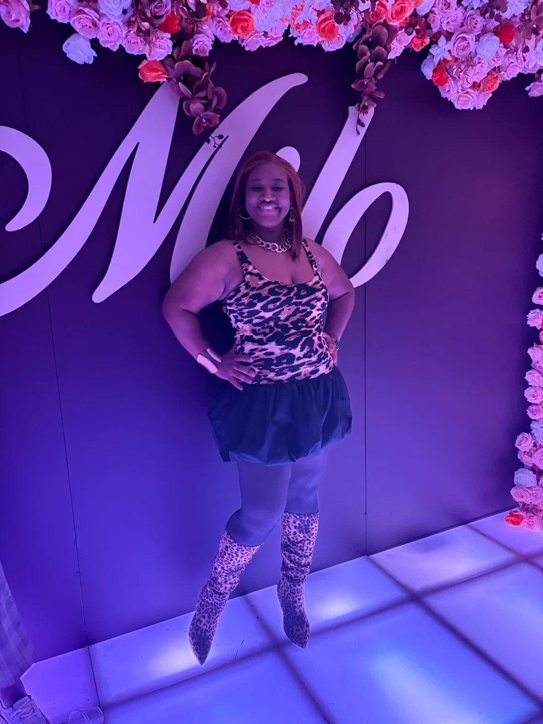 Pumpkin dress and leopard boots