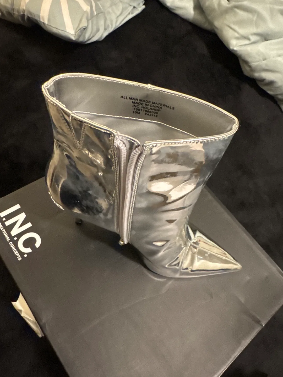Silver metallic boots