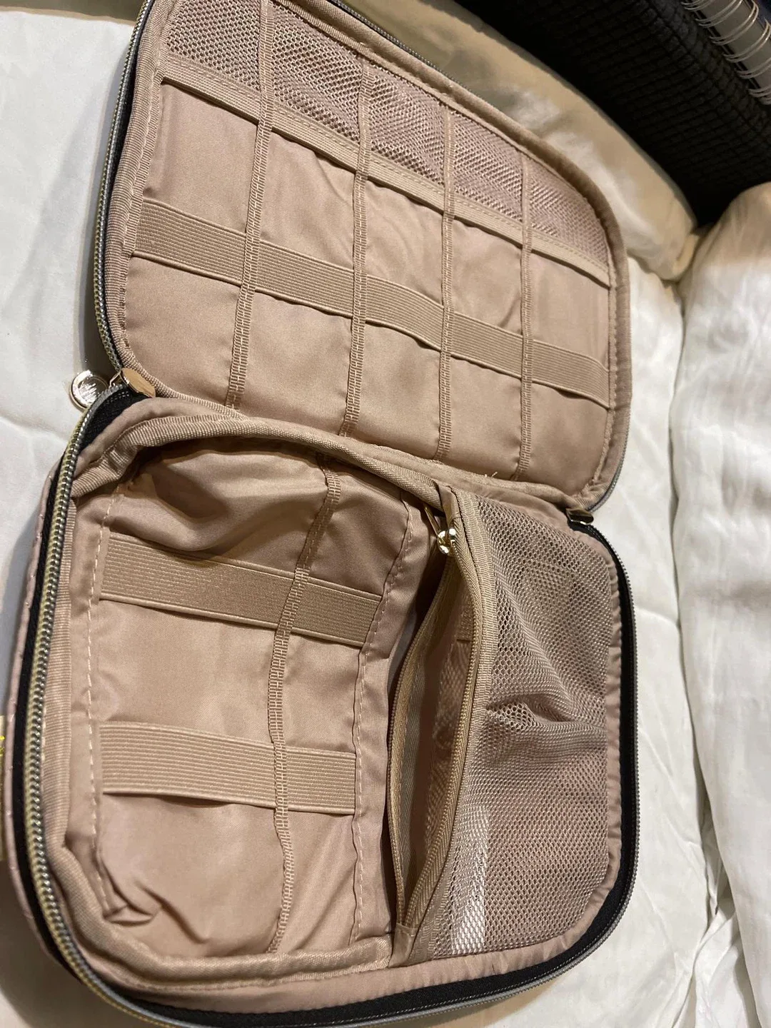 Pink Quilted Makeup/Cosmetic Bag