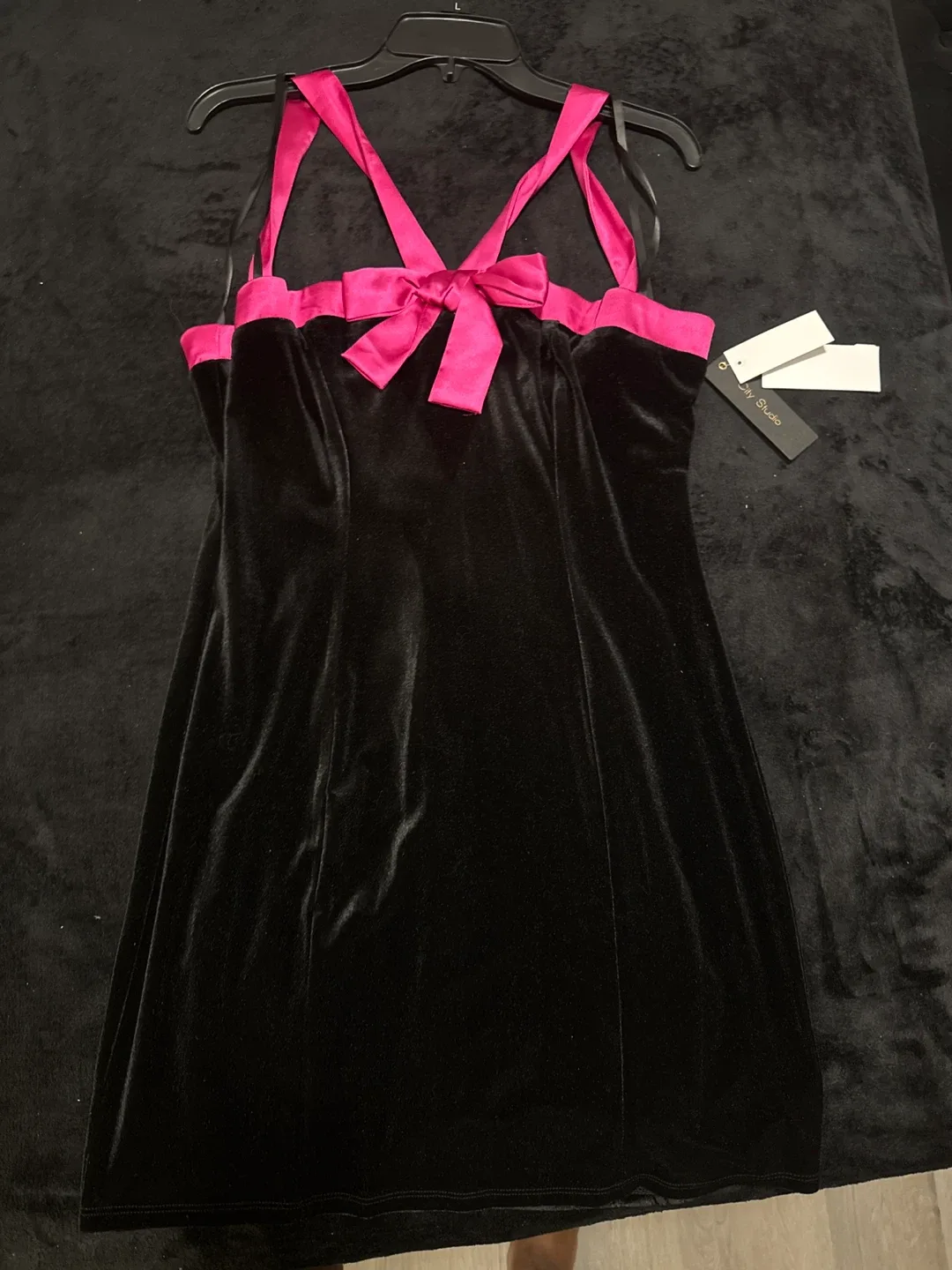 City Studio Black Velvet Dress