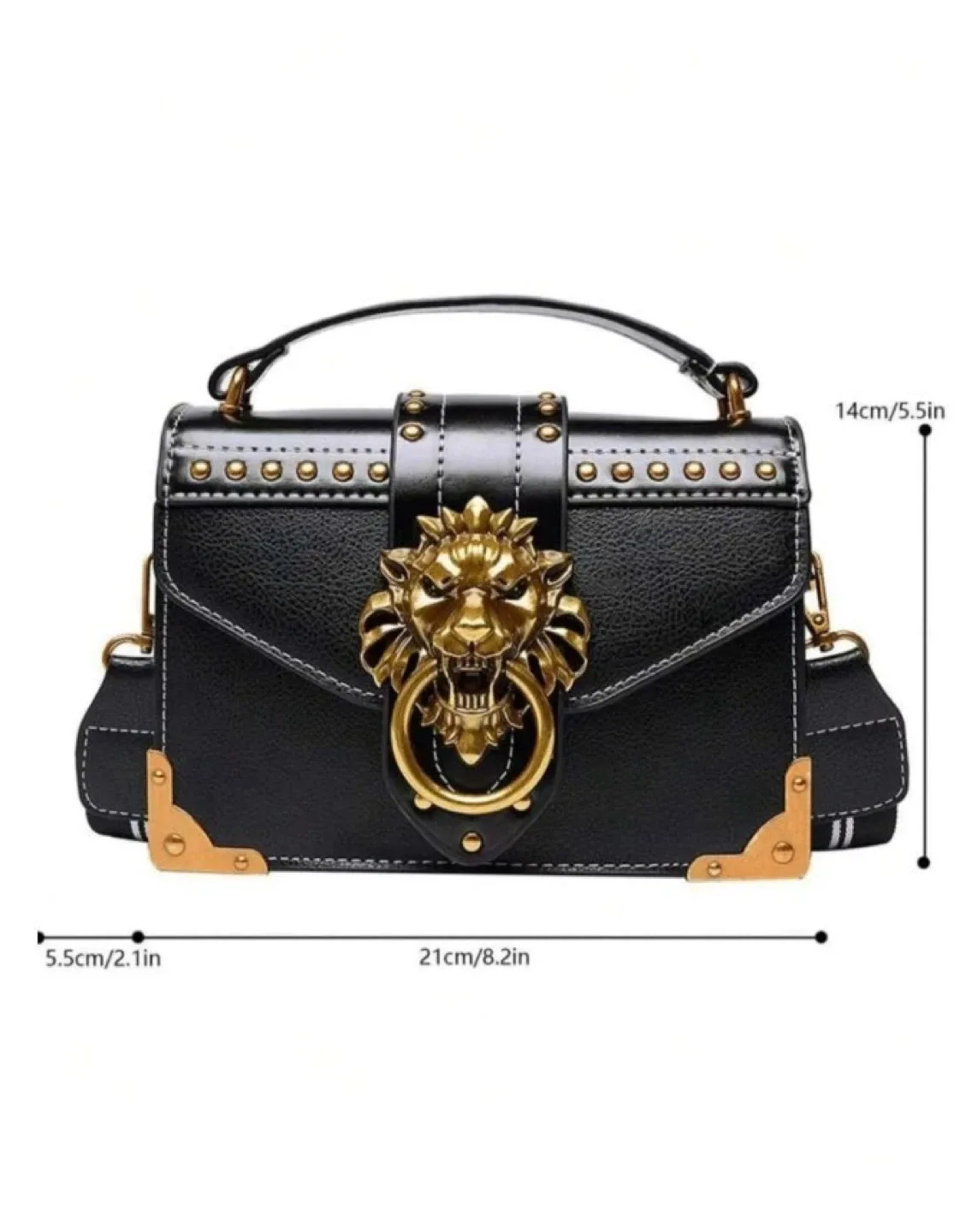 Black Lion Head Crossbody Bag image indicator(2)