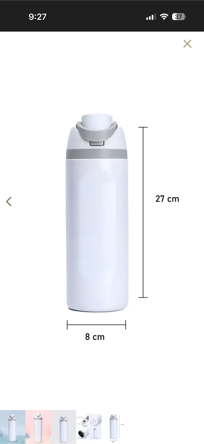 White Insulated Stainless Steel Water Bottle - photo 3