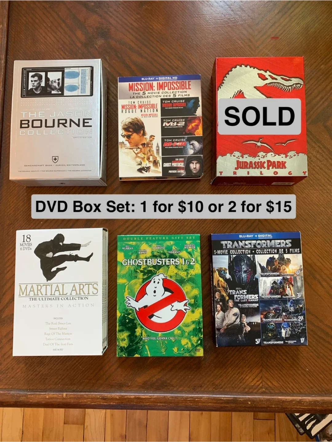 DVD Movie Box Set: Buy 1 for $10 / 2 for $15
