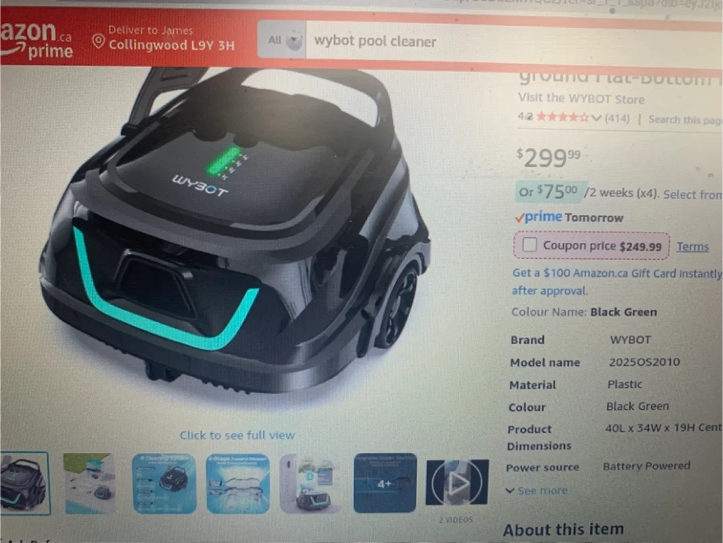 WYBot above ground pool cleaner