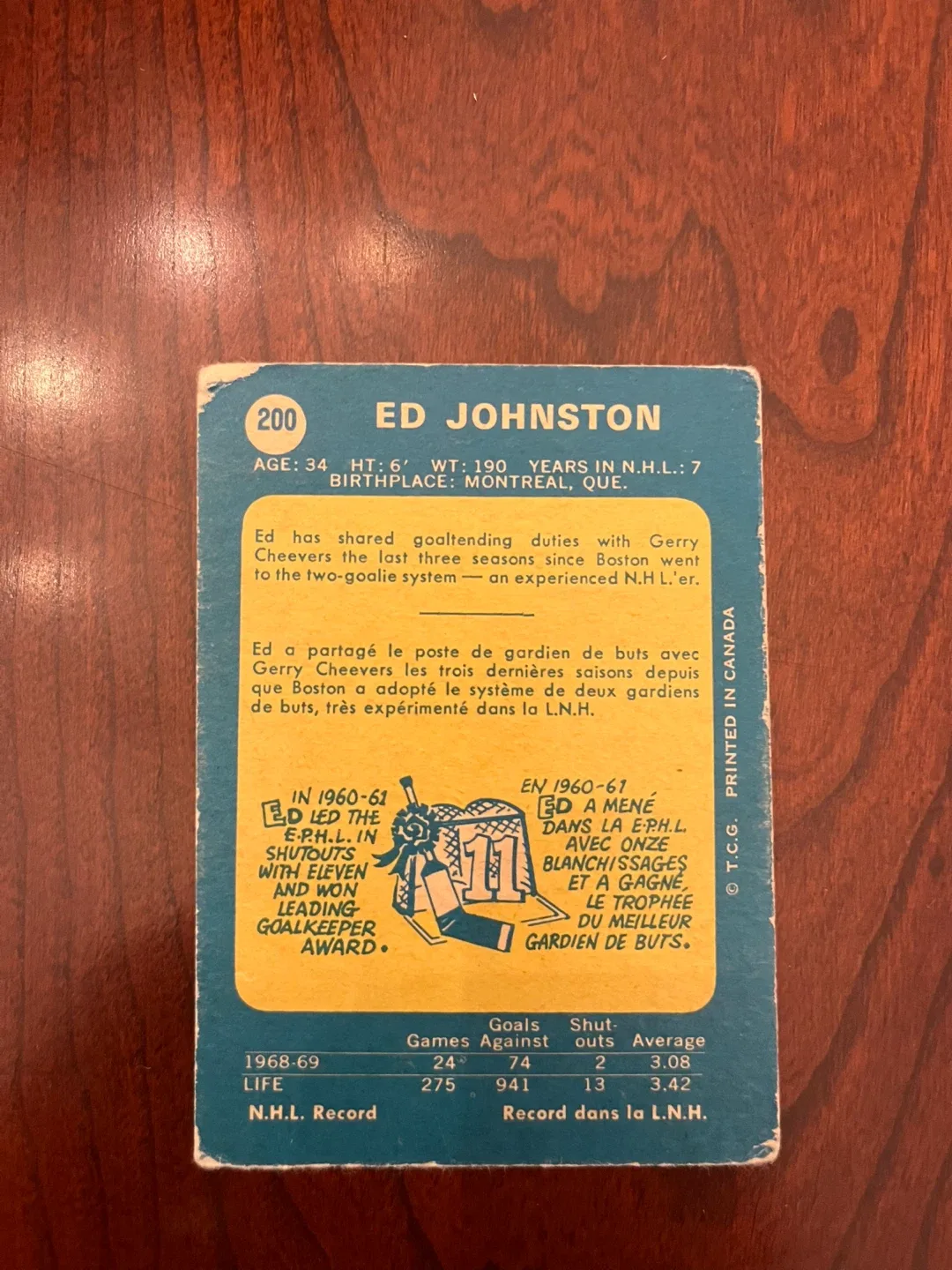 1969-70 O-Pee-Chee - Eddie Johnston #200 image indicator(2)