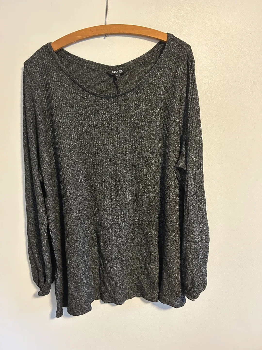 George Plus Size 3X Top - Charcoal