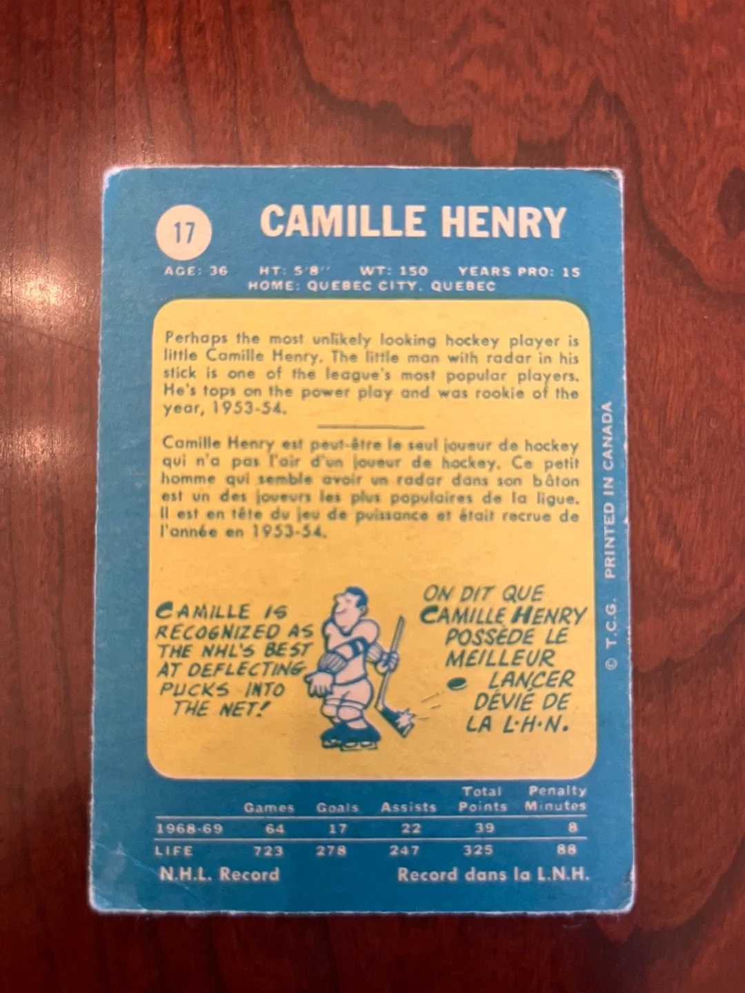 1969-70 O-Pee-Chee Camille Henry St. Louis Blues #17 image indicator(2)