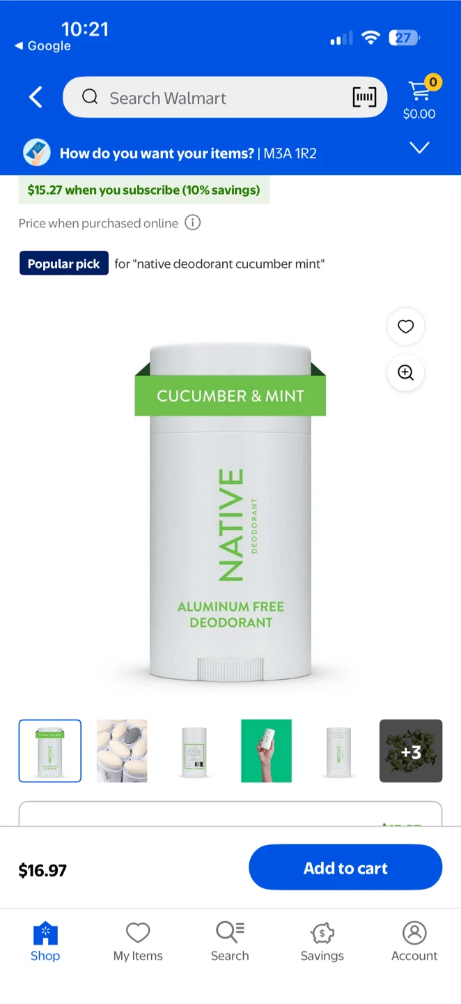 Native Eucalyptus & Mint Deodorant, New