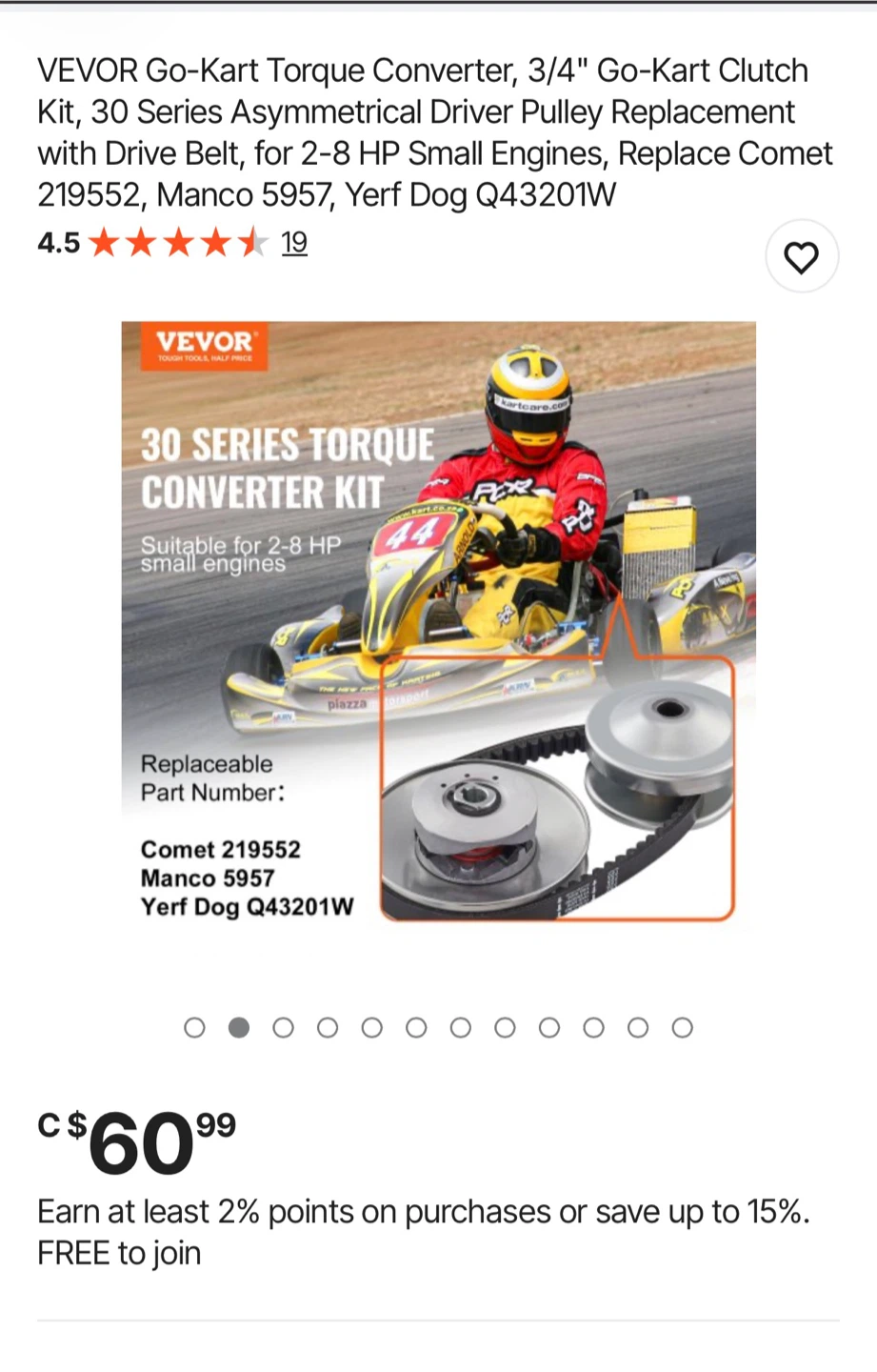 VEVOR Go-Kart Torque Converter Clutch Kit - photo 3