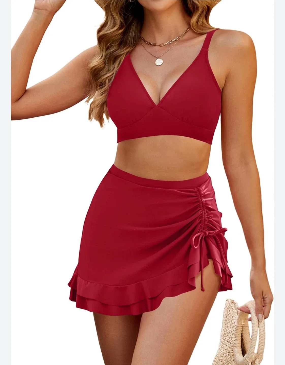 Red 2-Piece Swimsuit Set - Size M