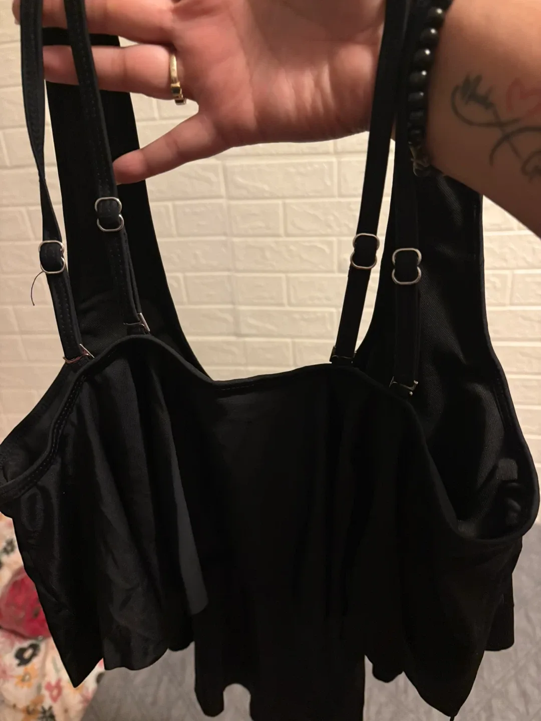 Black Flounce Tankini Swimsuit XL image indicator(4)