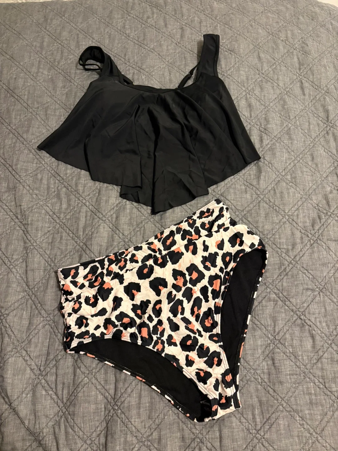 Black Flounce Tankini Swimsuit XL image indicator(3)