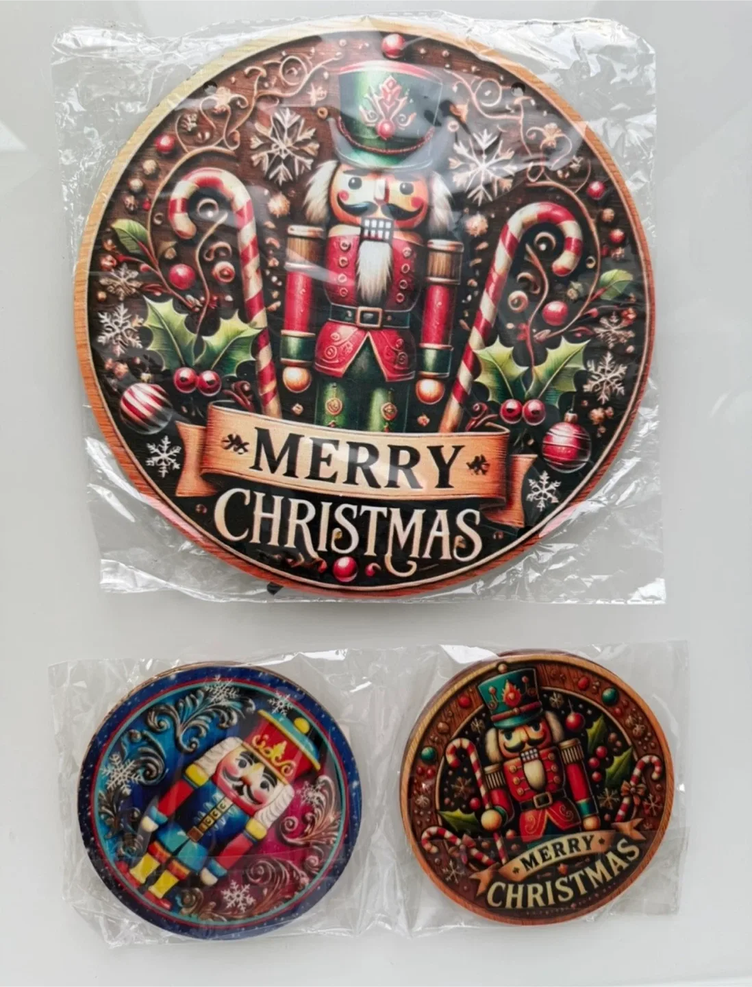 New Nutcracker Christmas wall hanging and coasters