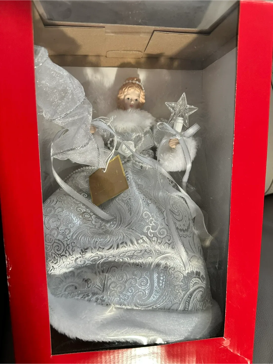 12" Silver/White Angel Tree Topper - New in Box!