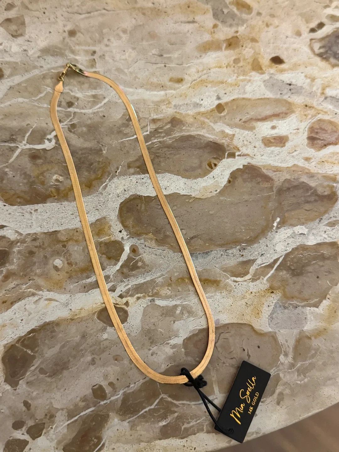 14K Italian  Gold Herringbone Necklace