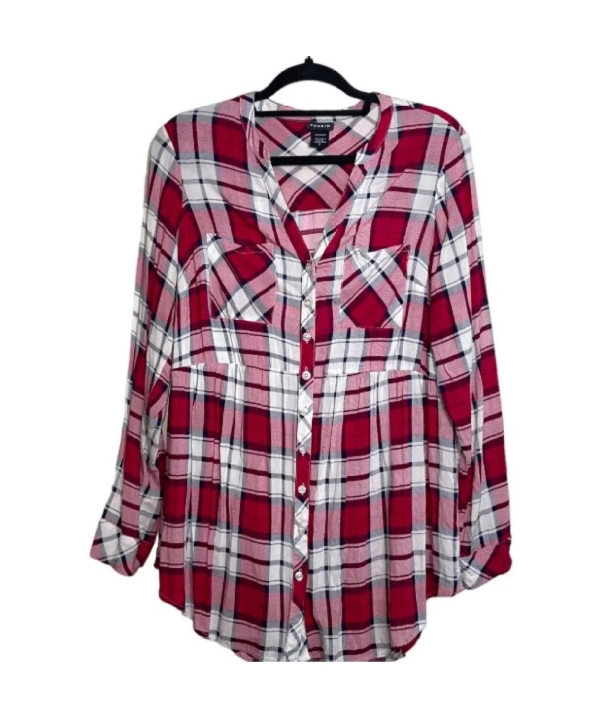 Torrid Plaid Blouse, Size 1X - photo 2