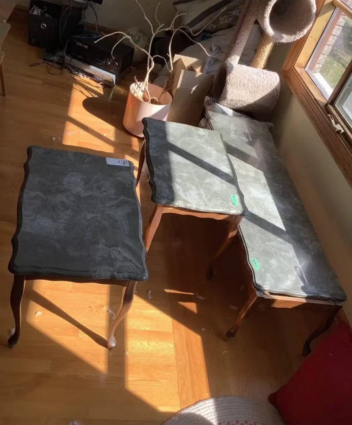 Set of 3 Vintage Marble Top Tables