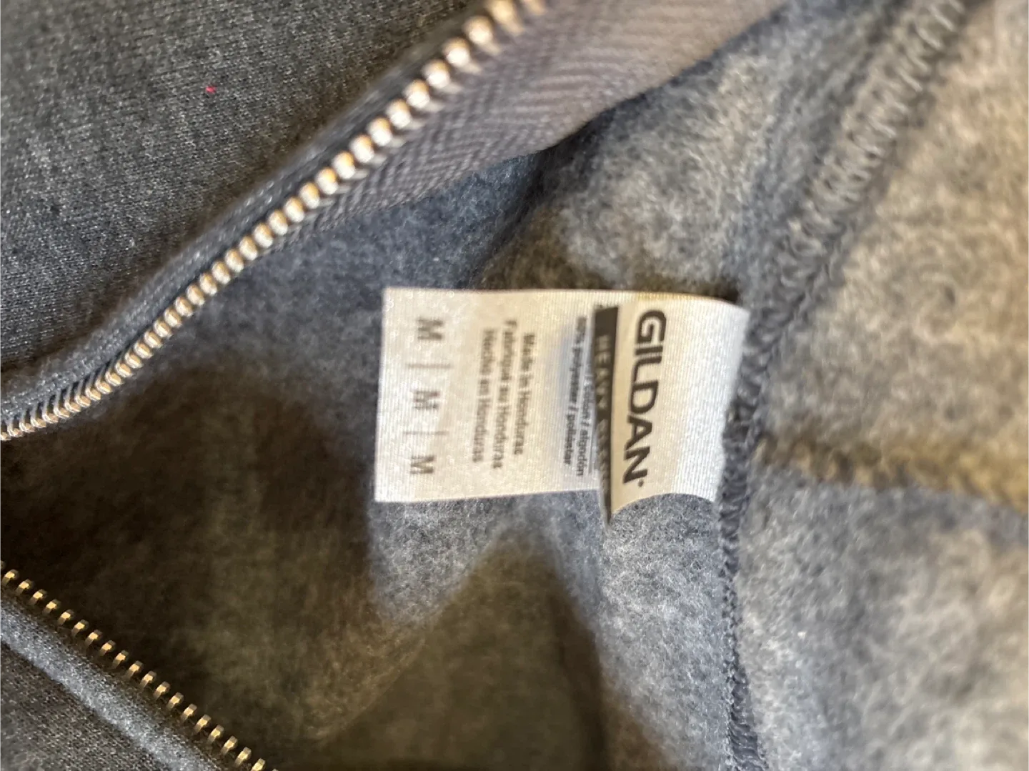 Gildan Grey Zip-Up Hoodie - Size M image indicator(3)