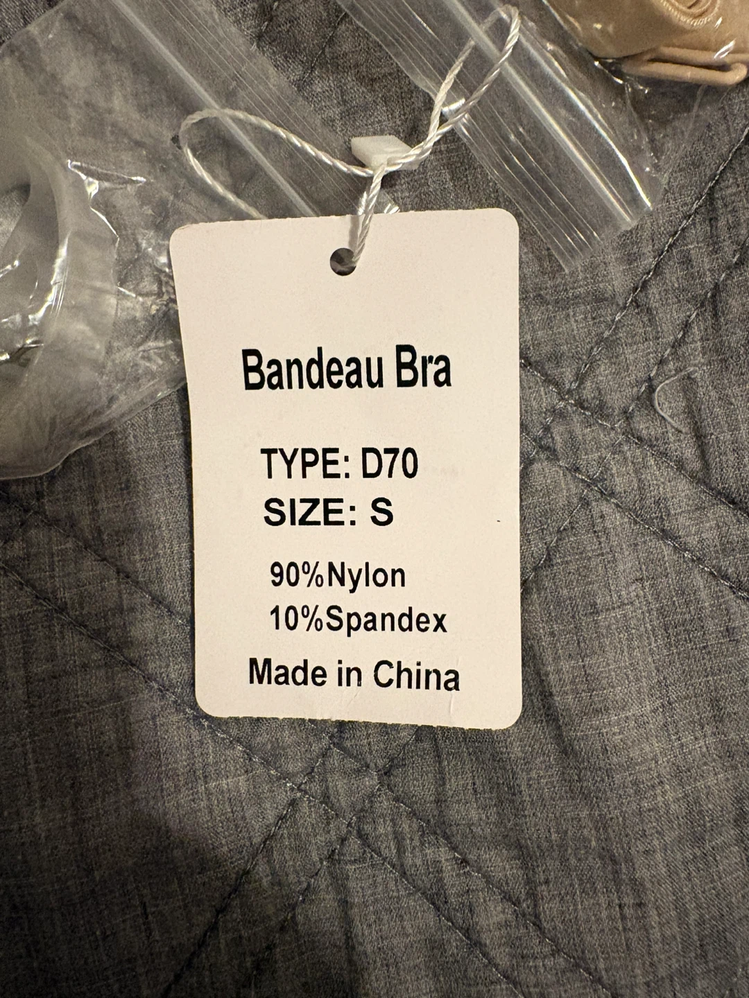 Nude Bandeau Bra with Straps – Size S – Seamless & Padded - photo 4