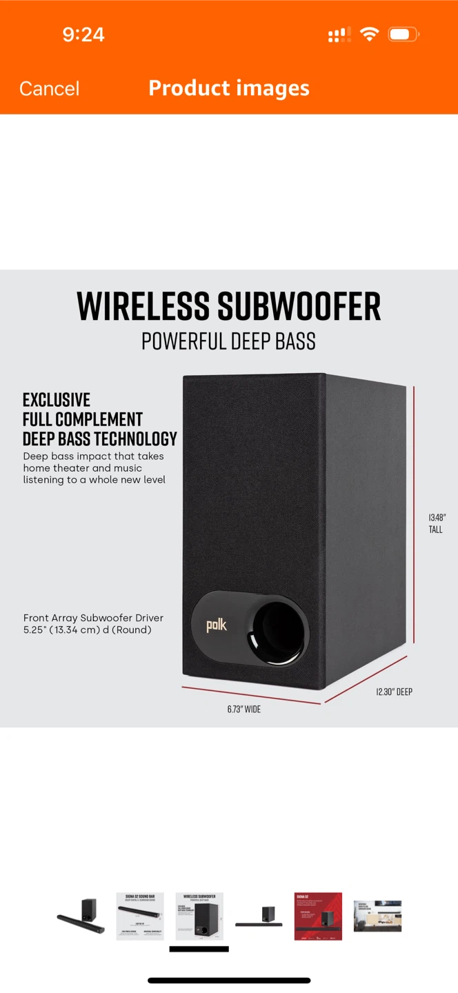 Polk Signa S2 Sound Bar with Wireless Subwoofer - photo 4