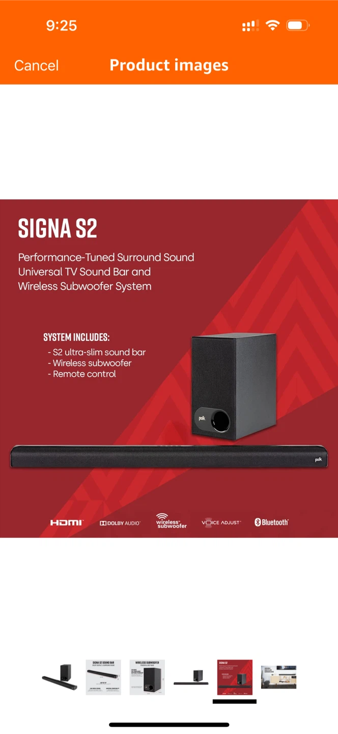 Polk Signa S2 Sound Bar with Wireless Subwoofer - photo 3