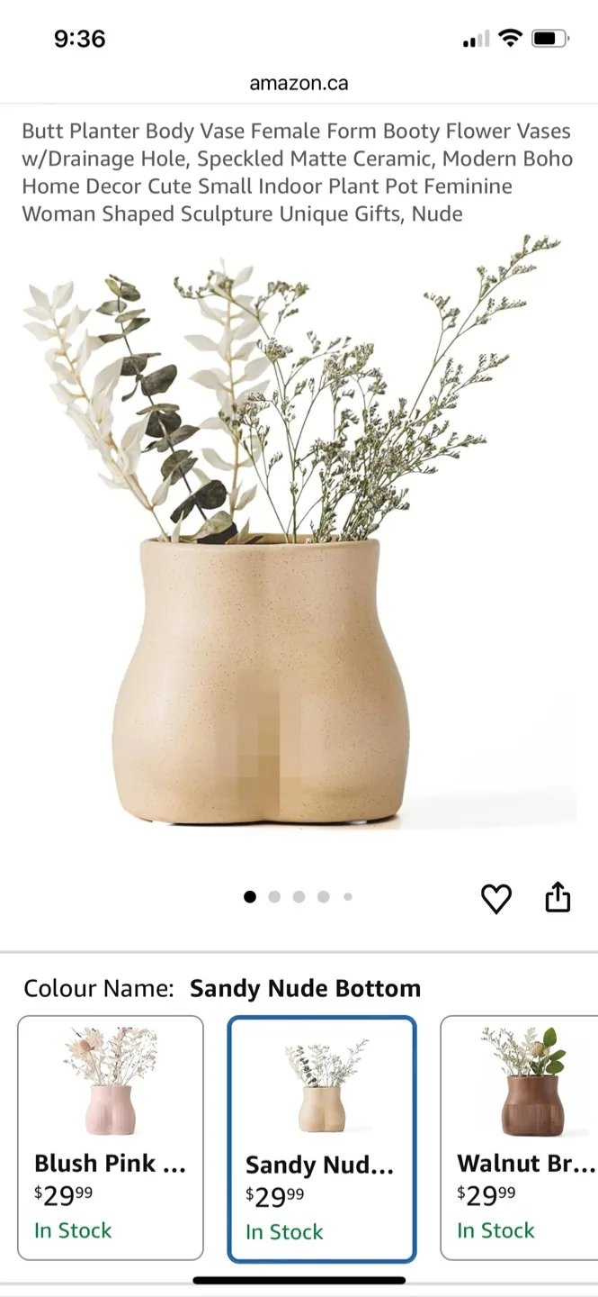 Butt Planter Body Vase - Sandy Nude Bottom