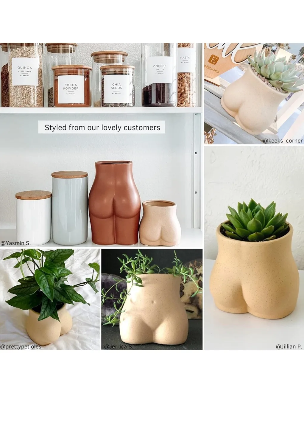 Butt Planter Body Vase - Sandy Nude Bottom image indicator(3)